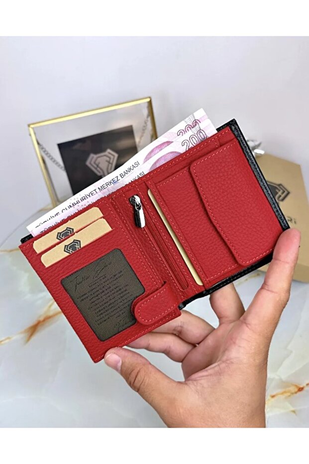 Genuine Leather - Multi-compartment Coin Pocket Wallet