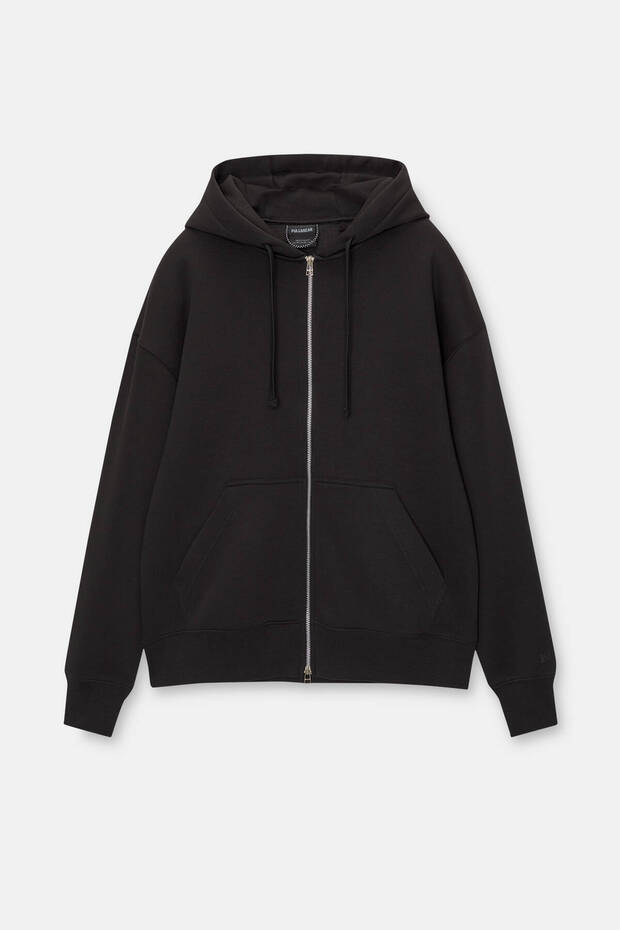 Kapüşonlu ve fermuarlı basic sweatshirt - 6