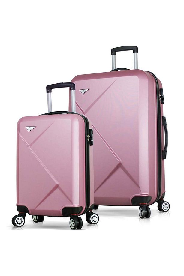 Diamond Abs Kabin Ve Büyük Boy Rose Gold 2'li Valiz Seti - 1