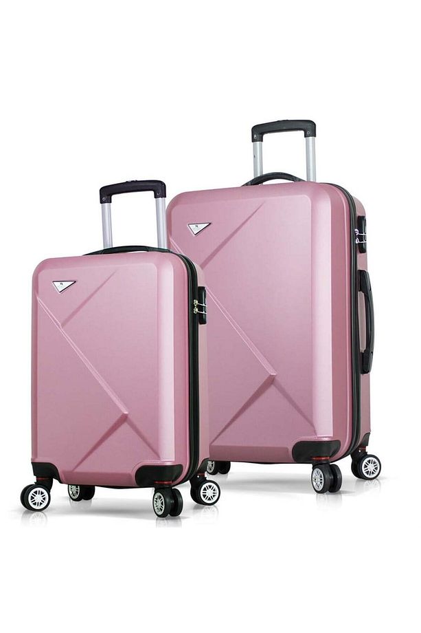 Diamond Abs Kabin Ve Orta Boy Rose Gold 2'li Valiz Seti - 1
