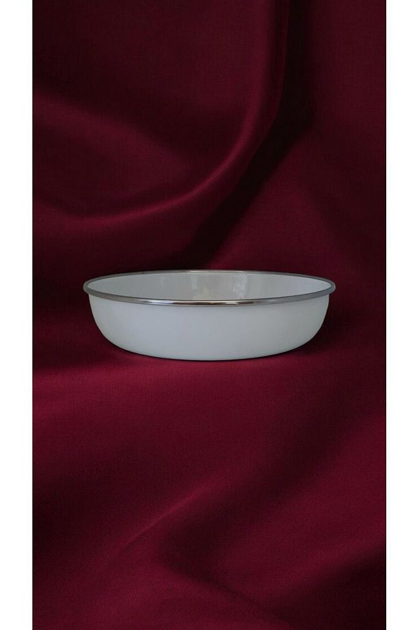 Emaye Muhallebi Yemek Kahvaltı Tabak Desenli Kase , Çukur Tabak, Salata Tabak, Cips Tabak 5li Set - 7