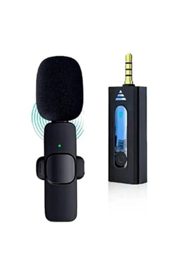 Tüm Cihazlarla Uyumlu Wireless Jaklı Tak Çalıştır Kablosuz Yaka Mikrofonu - 1