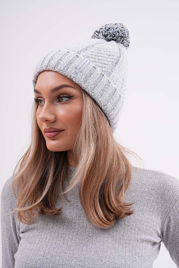 Glittery Pompom Beanie - 1