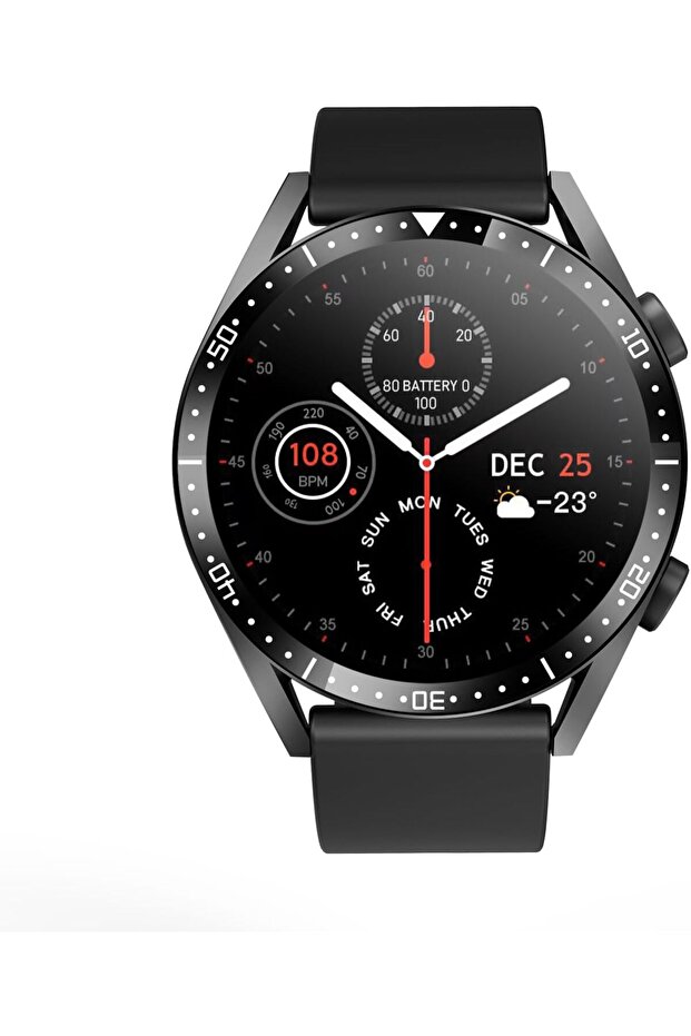 Classic 3 Talk Lite Smartwatch, HR/BP/Oxygen Monitor, Call Function, IP67, 1-Week Battery, Black