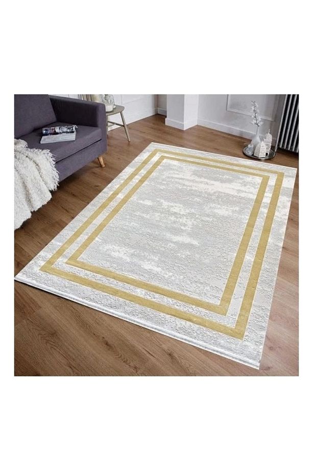 Monet Mt20a Gri Sarı Modern Bambu Halı - 5