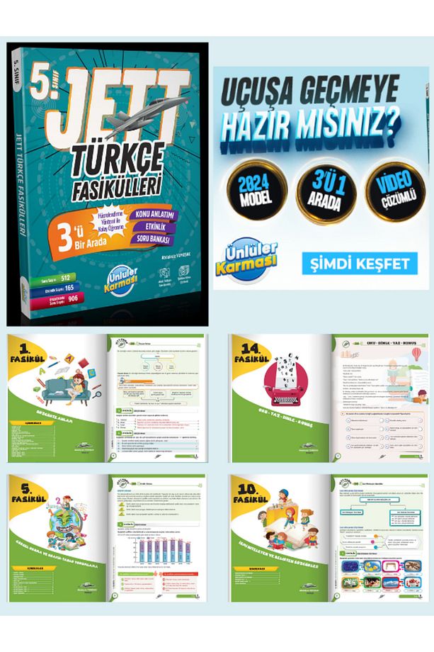 5. SINIF JETT TÜRKÇE FASİKÜLLERİ (2024-2025 GÜNCEL BASKI) - 5