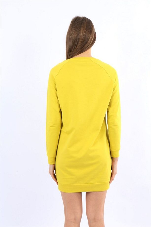 Sarı Uzun Kollu Bisiklet Yaka Tunik - 5