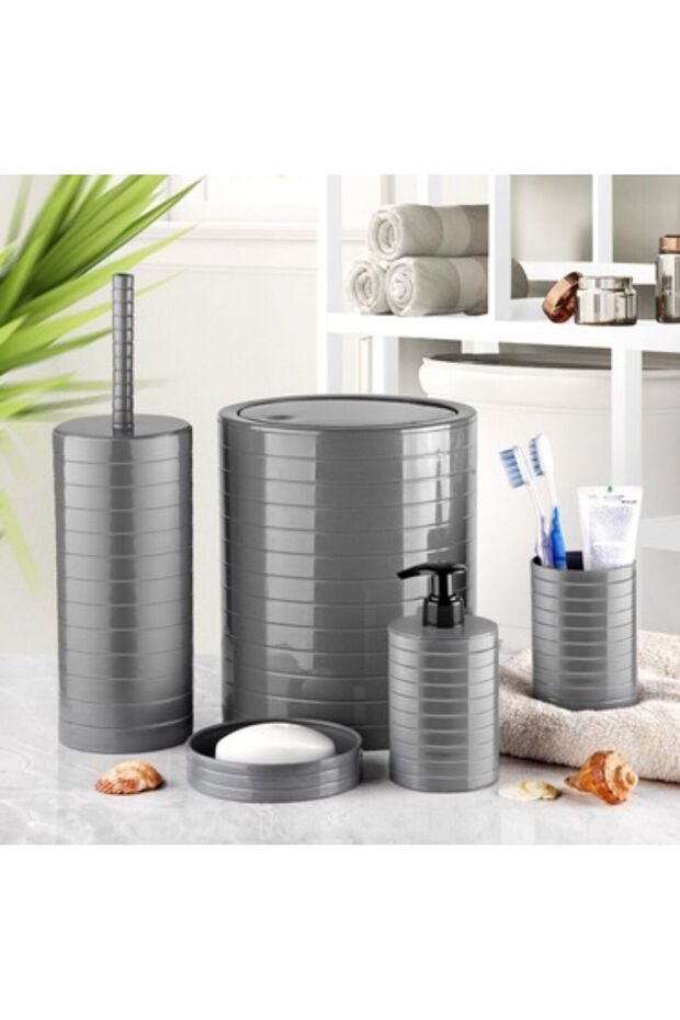 5 piece plastic bathroom set