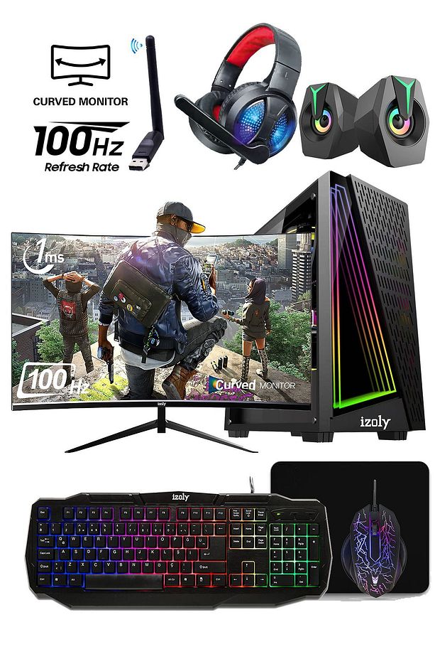 Fx60 Plus I5-4400 16gb 512gb Sata Ssd Gt 740 4gb Gddr5 24"100hz Oyuncu Masaüstü Bilgisayarı - 1