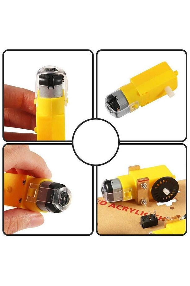 (4 Adet) Akıllı Robot Arduino 6V 250 Rpm DC Motor Ve Tekerlek Seti - 5
