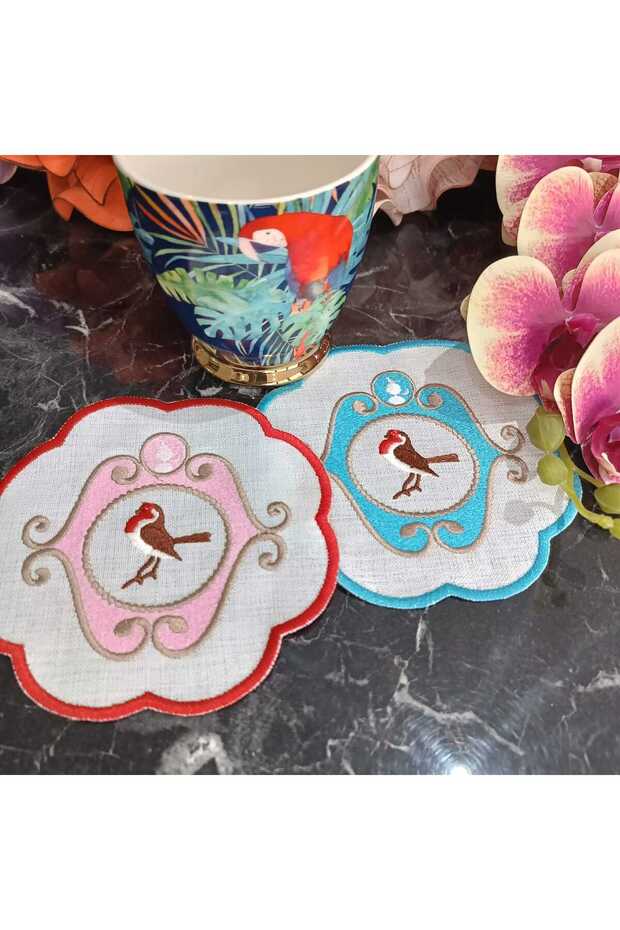 Pip Studio Kuşlu Kokteyl Peçete 2 adet mavi ve kırmızı - 1