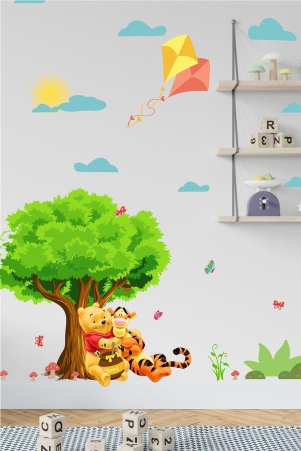 Winnie The Pooh And His Friend In The Forest Children's Room Decoration Sticker Set