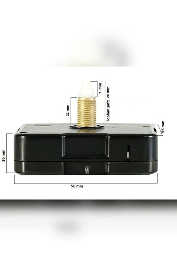 1 Adet Duvar Saati Mekanizması , Askısız , Şaft Uzunluğu 28 Mm,( Ürün Ölçülerine Dikkat Ediniz) - 2