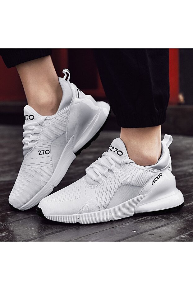Women's Lightweight Daily Walking Running White Air Mesh Sneaker Sports Shoes