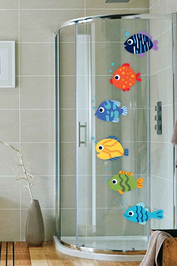 Cute Fishes Shower Cabin And Bathroom Sticker