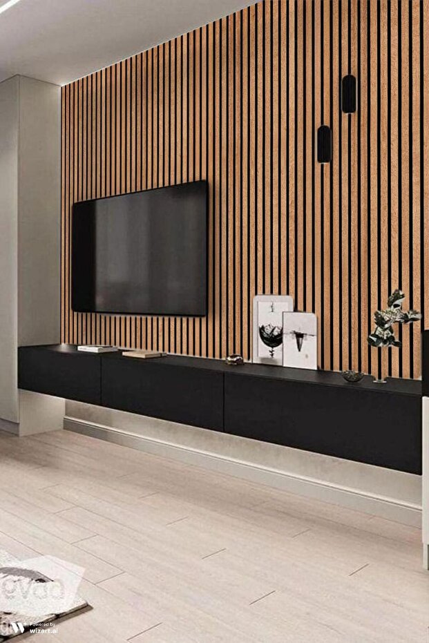 KEÇELİ DEKORATİF AKUSTİK AHŞAP PANEL – BAMBU RENK (60X240CM). - 4