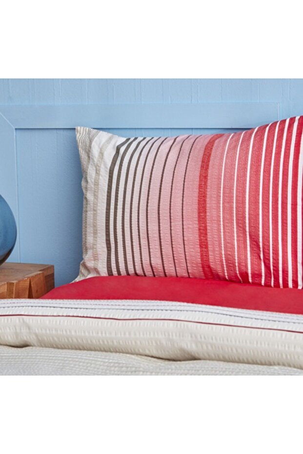 Olympus Stripe Çift Kişilik Nevresim Takımı Red - 3