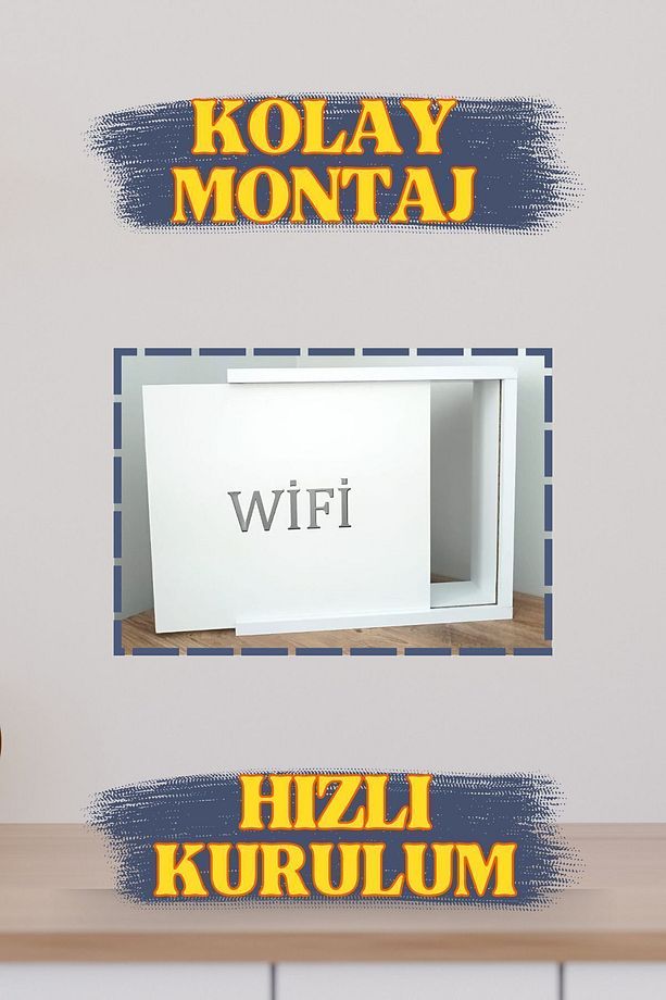 Wifi Yazı Desenli Modem/sigorta Saklama Kutusu, 40cm X 33cm - 3