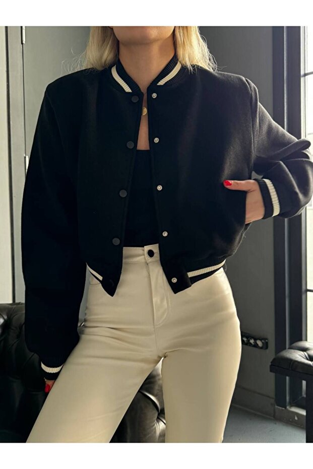 Kaşe Regular Bomber Ceket - 1