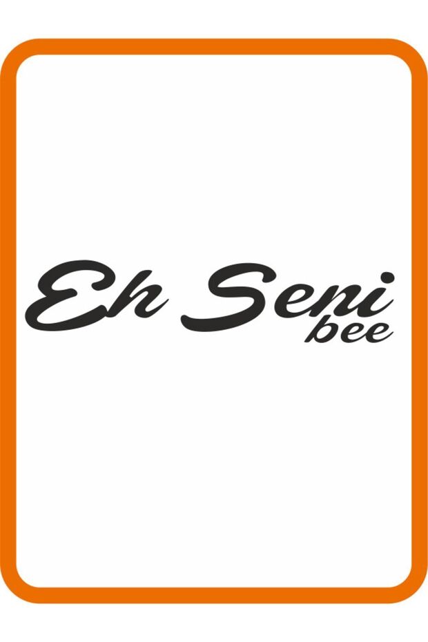 ملصق سيارة أسود "Eh Seni Be" - مقاس 25 × 7 سم