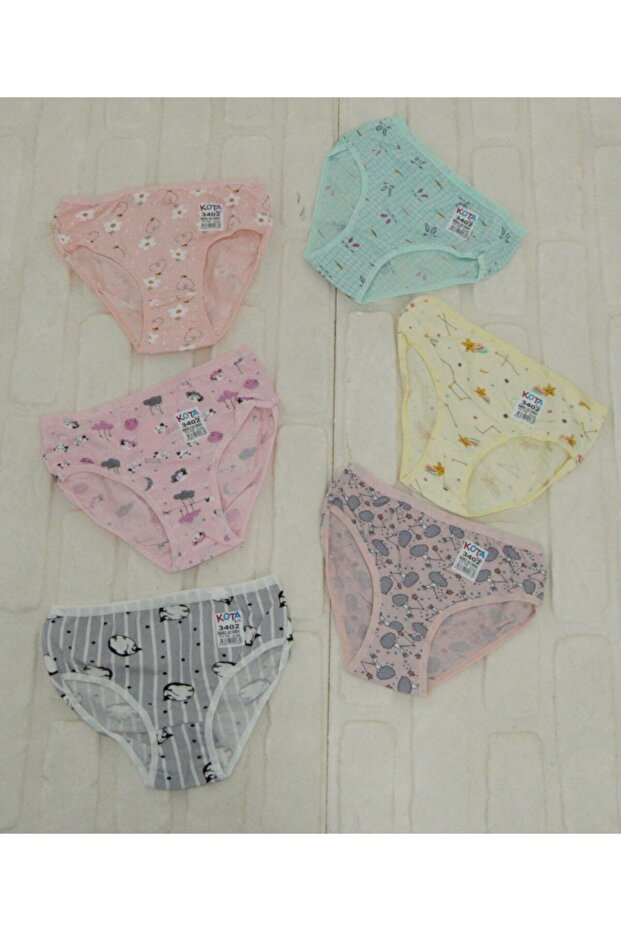 Mrckids 3402 Printed Girl's Slip Panties 3-12 Years