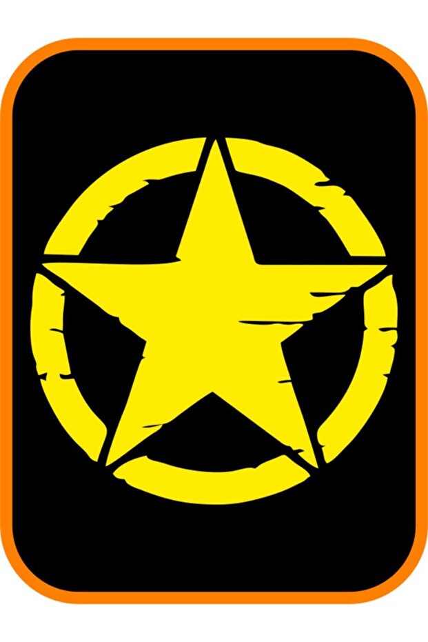 2 Pieces Army Star Off Road Auto Sticker - Large Size 30 Cm Yellow