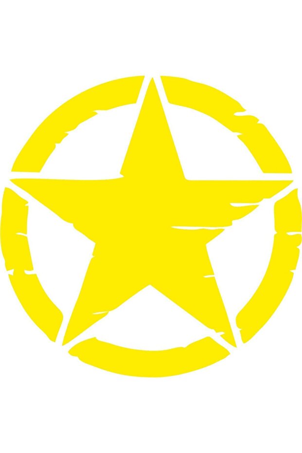Yellow Army Star Auto Sticker
