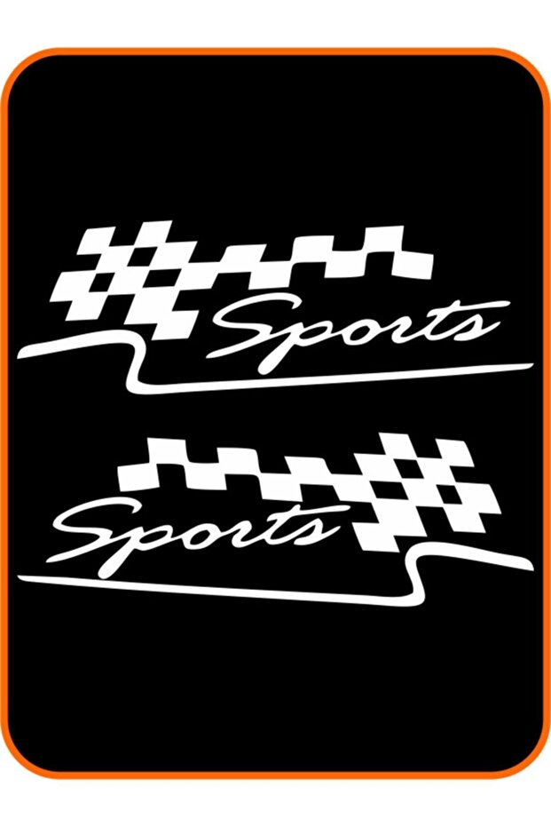 2 Pieces Sports White Or Bodywork Sticker - Right and Left 30x10 Cm