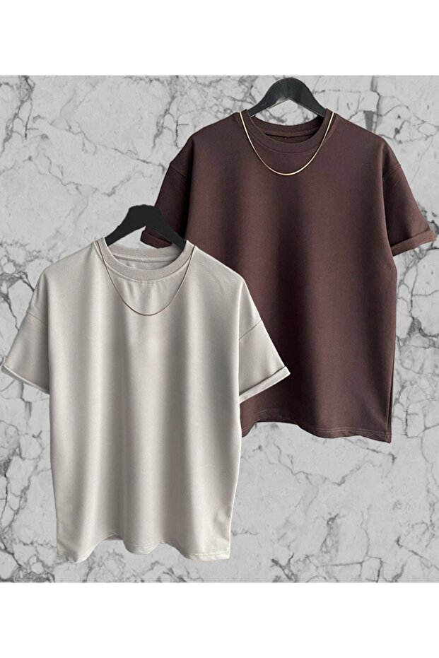 Cotton Oversize 2-piece T-shirt Set - Comfortable Fit