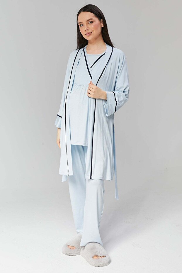 Breastfeeding Featured Dressing Gown Maternity Maternity Pajama Set