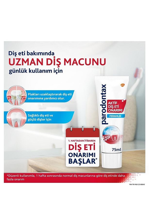 Aktif Diş Eti Onarımı Ferahlık Diş Macunu 75ml x 2 Adet - 7
