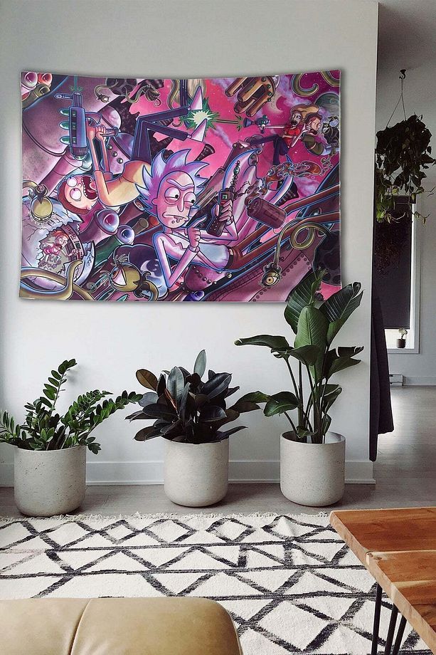 Rick and Morty 1 Duvar Örtüsü Ev Dekorasyon Duvar Halısı Tapestry - 1
