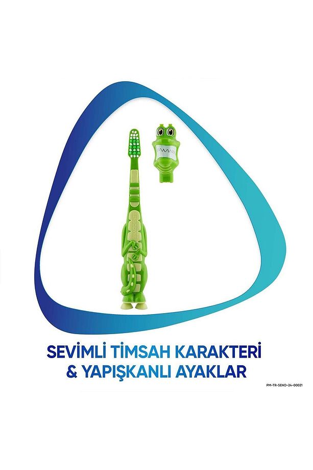 Promine 3-5 Yaş Çocuklar İçin Sevimli Timsah Karakterli Diş Fırçası Yumuşak - 4