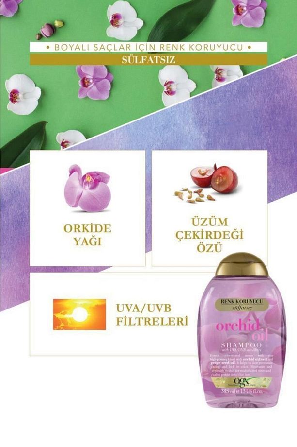  orchid Oil Sülfatsız Şampuan 385 ml - 1