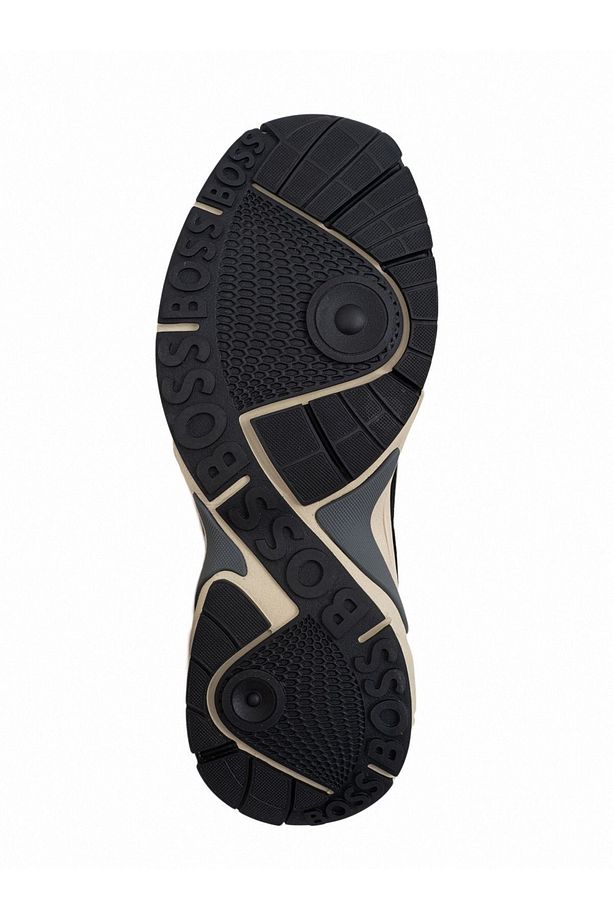 Erkek Kalın Tabanlı Marka Logolu Bağcıklı Siyah Sneaker 50522918-001 - 4