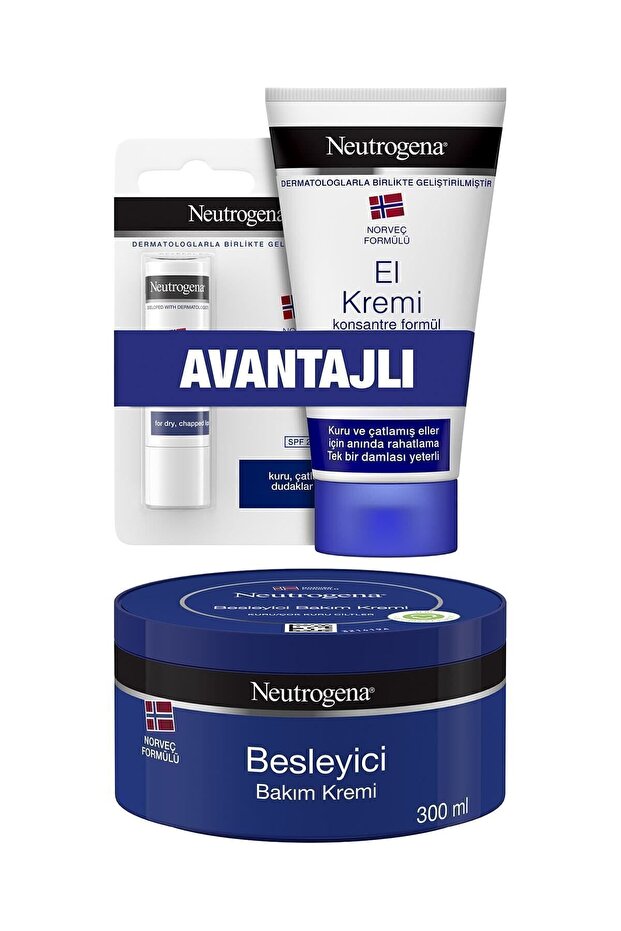 Norwegian Formula Nourishing Care Cream 300 ml Perfumed Hand Cream 75 ml Lip Balm
