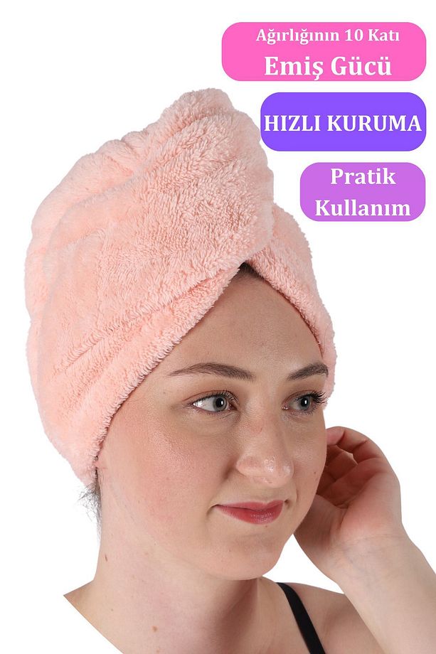 Lüks Soft Saç Kurutma Bonesi Pembe - 1