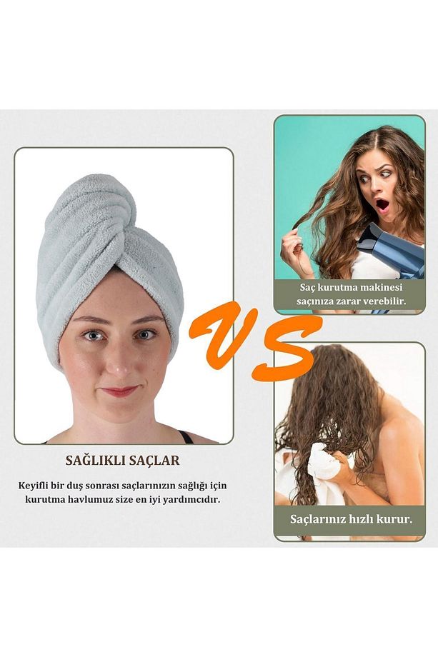 Lüks Soft Saç Kurutma Bonesi Mint - 3