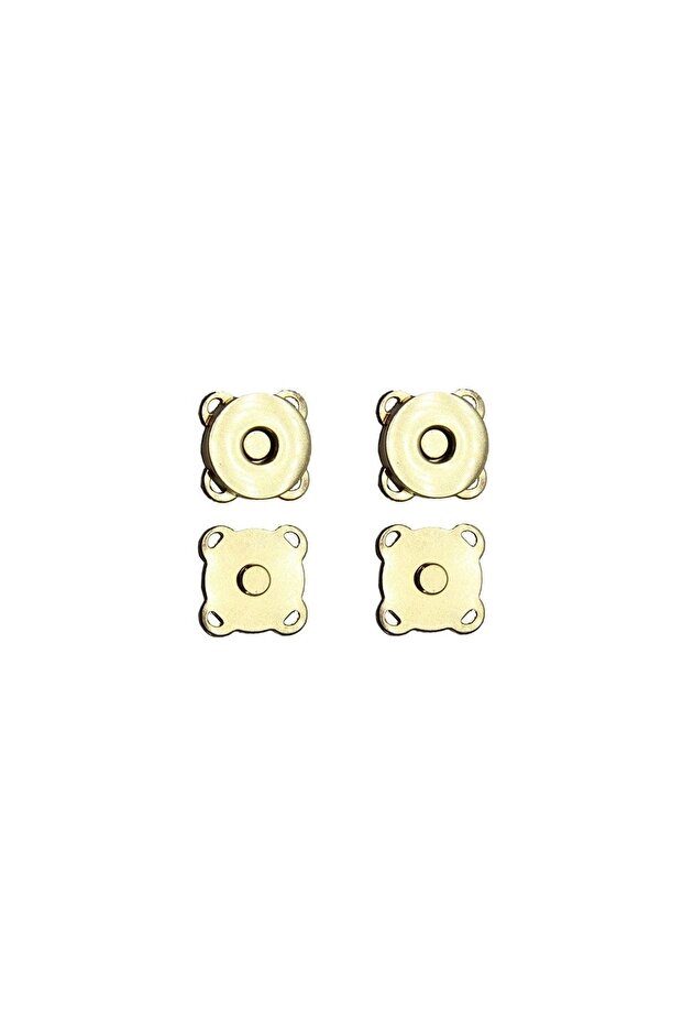 5 Adet 2 Cm Gold Renk Dikmeli Mıknatıslı Çıtçıt Dikilebilir Mıknatıslı Çıt Çıt - 4