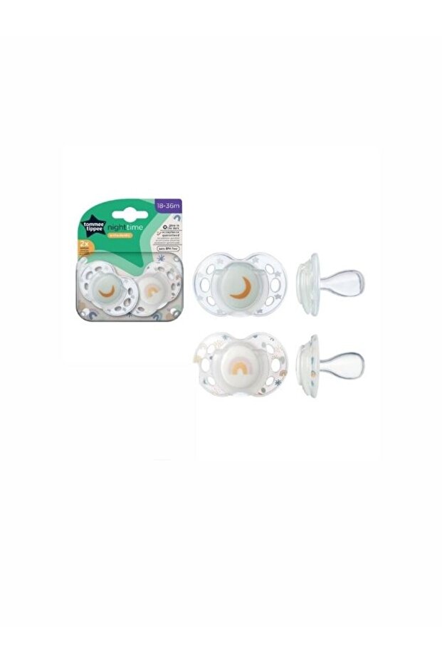 Tommee Tippee Night Time Silicone Soother for 18-36 Months Baby/Infant| Glow In The Dark Handle | Sy