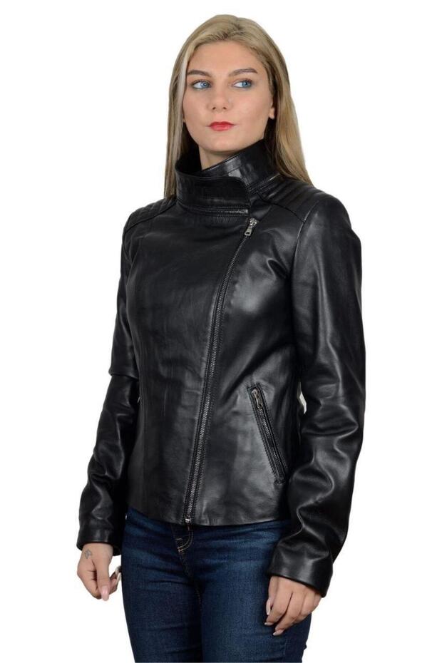 kapşonlu deri ceket - 4