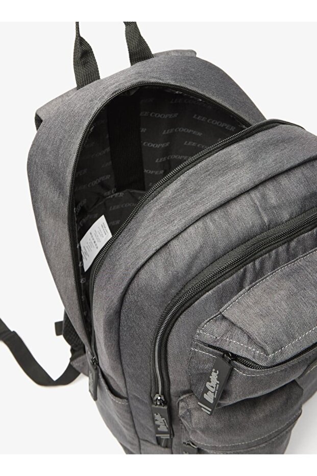 Solid Backpack with Adjustable Straps and Zip Closure - 32x15x47 cm - 4