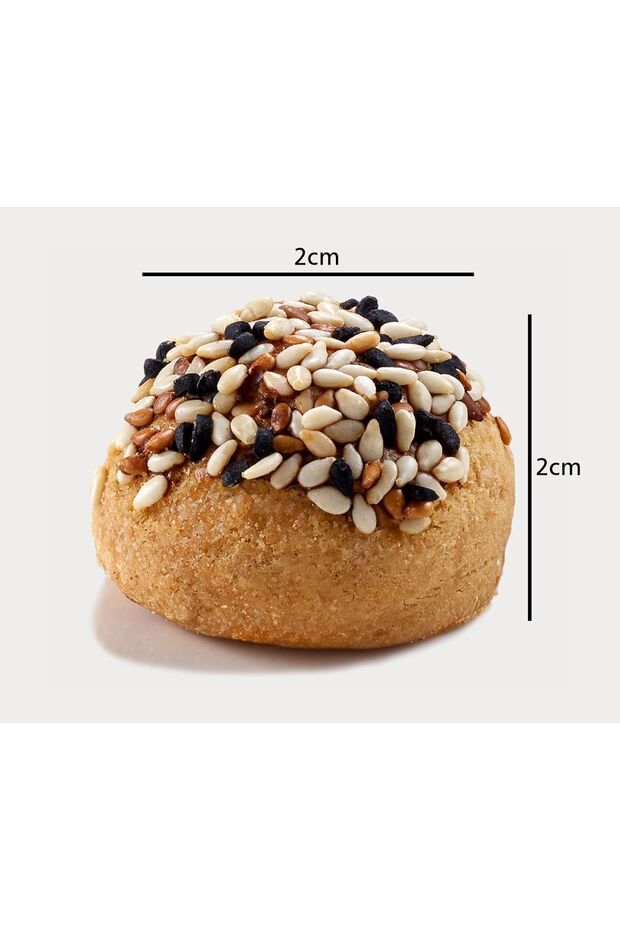 Karışık Susam & Çörekotu Kaplı Zerdeçal Ve Mahlepli Tuzlu Mini Kurabiye 1 Kg (TEK TEK PAKETLİ) - 3