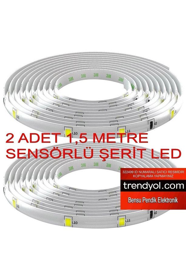 GECE LAMBASI YATAK ALTI LED AYDINLATMA HAREKET SENSÖRLÜ ŞERİT LED ÇİFT KİŞİLİK 3 MT BENSU PENDİK - 3