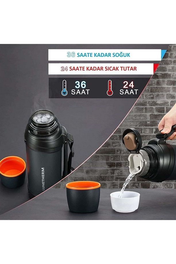 Paslanmaz Çelik Tutacaklı Ve Askı Aparatlı 2lt termos Lacivert - 2