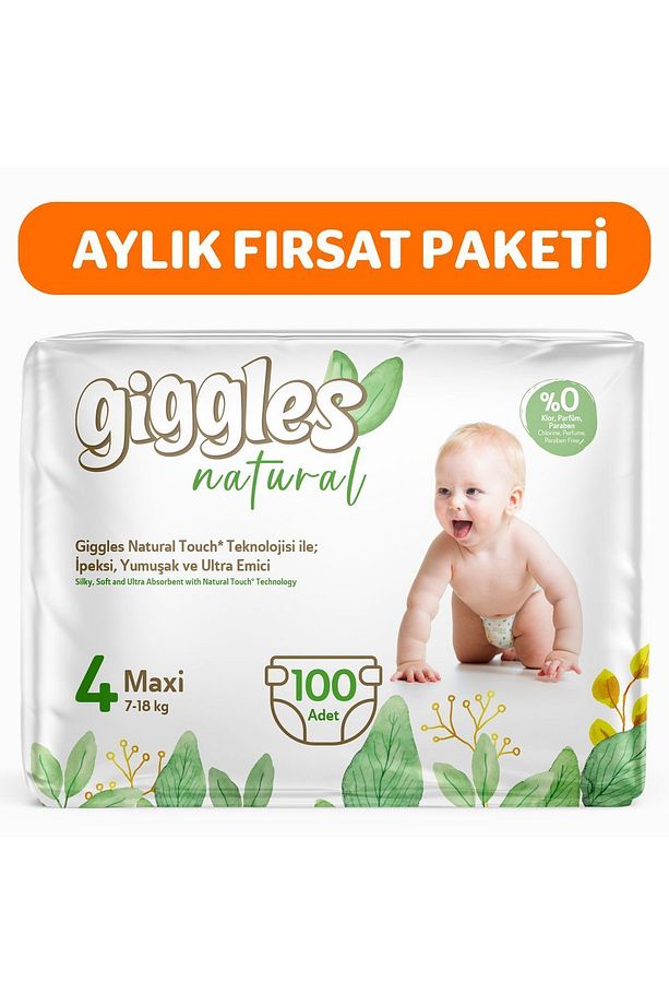 Natural 4 Numara Maxi Pamuklu Bebek Bezi 100 Adet - 1
