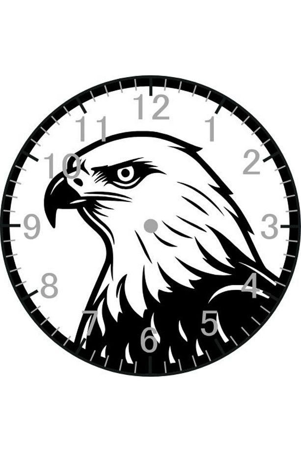 Kartal Model Duvar Saati - Kartallı Saat - 1