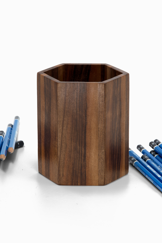 حامل قلم منقوش بالجوز من Arucona - 5