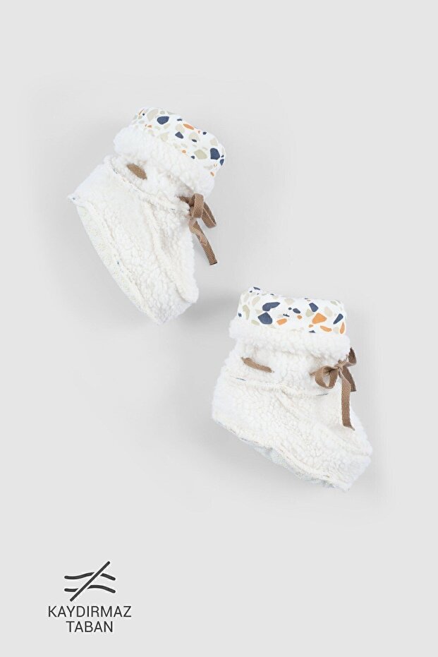 Wellsoft Baby Booties Ecru