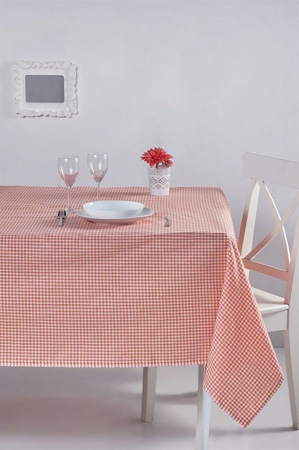 Pötikareli Turuncu Masa Örtüsü 170x220 Cm - Piknik Ve Kahvaltı Sofralarınız Için Uygun - 1